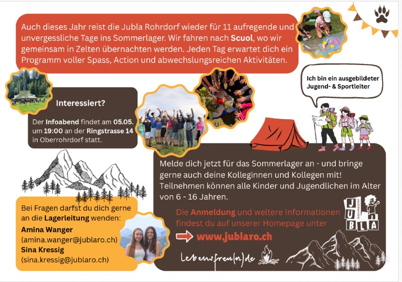 Externe Freizeit- und Ferienangebote